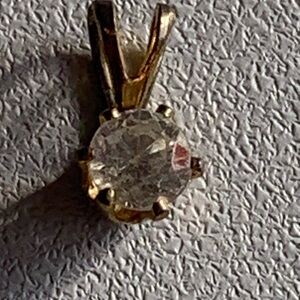 Elegant Tiny Gold Tone and Clear Crystal Pendant